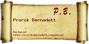 Prorok Bernadett névjegykártya